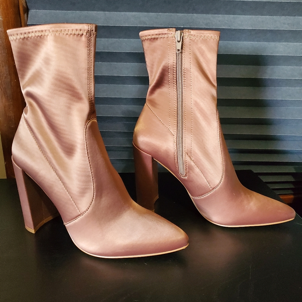 Steve Madden Blush Satin Booties